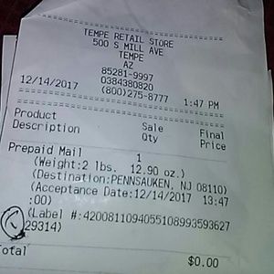 Tracking Info for Shaney